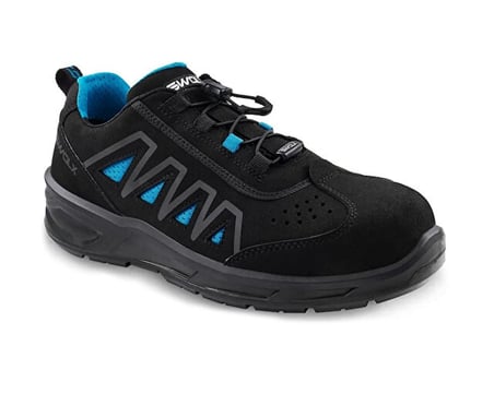Swolx Tekstil Laminasyonlu Microfiber-S1P Unisex İş Güvenliği Ayakkabısı AIR-X110-BLUE Siyah