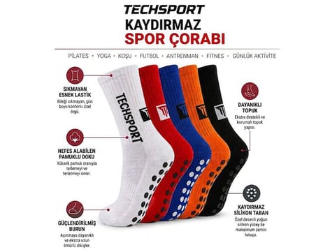 Techsport KAYDIRMAZ CORAP Çorap TS600PRF-401 Mavi