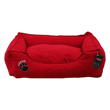 Lepus Soft Fermuarlı Köpek Yatağı Kırmızı Small