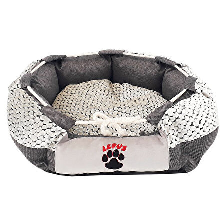 Lepus Kedi ve Köpek İp Ayarlı Simit Yatak 35X20 Cm