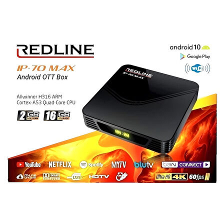 Redline IP-70 Max 16 GB 4K Android TV Box