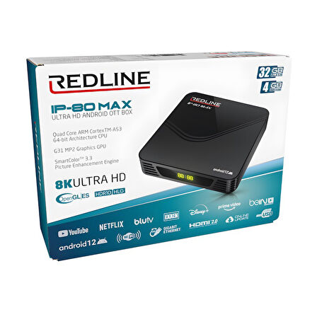 Redline IP-80 Max 32 GB 8K Android TV Box