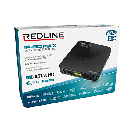 REDLİNE IP-80 Max 8K Ultra HD Android TV Box