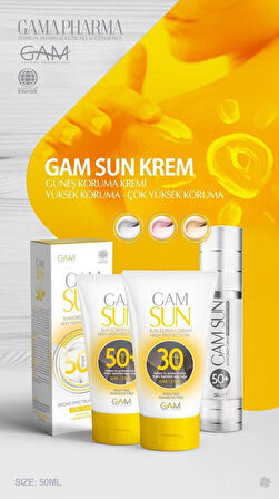 GAM SUN Yüksek Uva/Uvb Koruma E Vitamini İçeren Güneş Kremi SPF50+ 50 ML