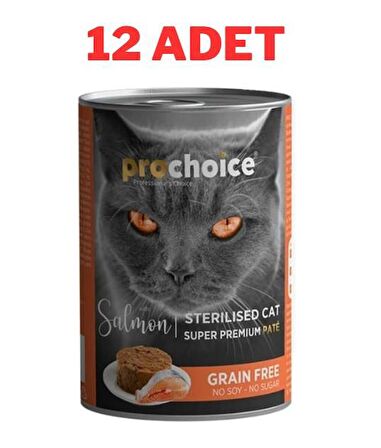 ProChoice Adult Cat Sterilised Salmon Pate Kedi Konservesi 12x400 gr