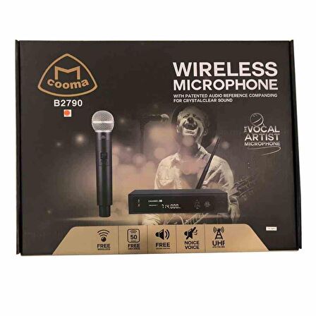 MİKROFON KABLOSUZ 1 EL UHF COOMA B-2790