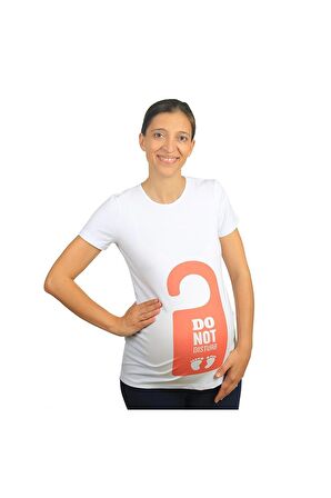 Mummy's Baby Hamile Tişört Do Not Disturb Beyaz