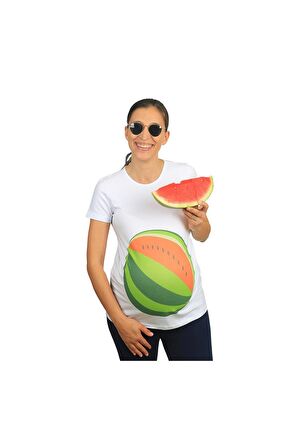 Mummy's Baby Hamile Tişört Karpuz Beyaz