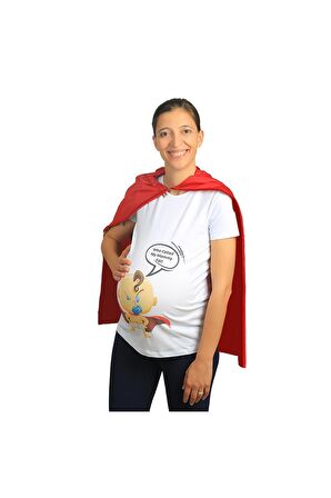 Mummy's Baby Hamile Tişört Mommy Fat Beyaz