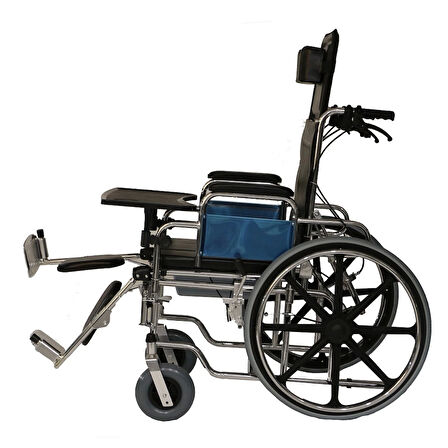 Poylin Banyo Tuvalet Sandalyesi | Sırt Yatar, Ayak Kalkar, Katlanabilir Çelik Gövde P615