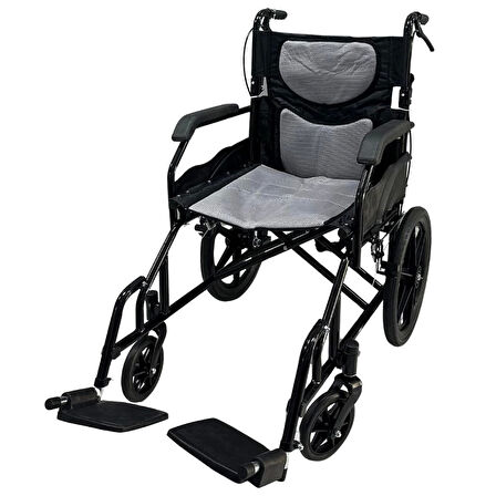 Poylin Refakatçi Tekerlekli Sandalye | Katlanabilir Çelik Gövde, Refakatçi Frenli, Hafif ve Kompakt Yapılı P805