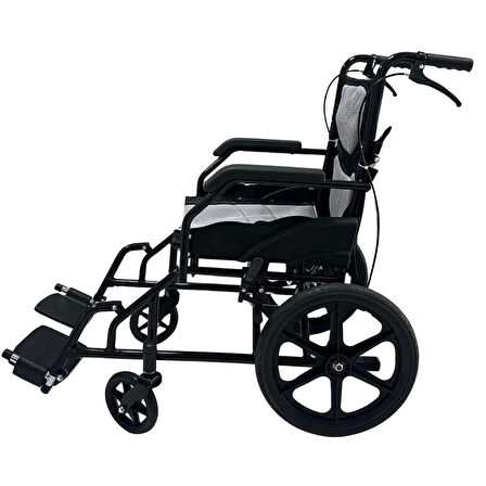 Poylin Refakatçi Tekerlekli Sandalye | Katlanabilir Çelik Gövde, Refakatçi Frenli, Hafif ve Kompakt Yapılı P805