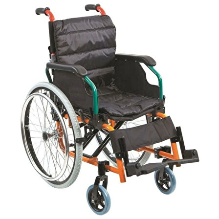 Poylin Alüminyum Çocuk Tekerlekli Sandalye | Katlanabilir Hafif Gövde, Silikon Dolgu Tekerlek, Yumuşak Minderli P980