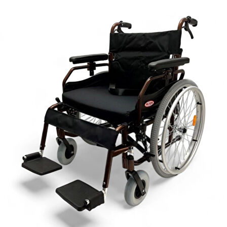 Poylin Alüminyum Hafif Tekerlekli Sandalye | Yüksekliği Ayarlanabilir Kolçak, Bas-Çıkar Teker, Visco Minderli P967