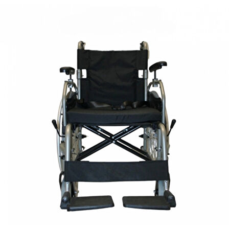 Poylin Alüminyum Hafif Tekerlekli Sandalye | Yüksekliği Ayarlanabilir Kolçak, Bas-Çıkar Teker, Visco Minderli P967