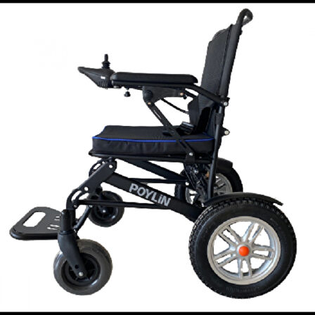Poylin Akülü Tekerlekli Sandalye | Katlanabilir Çelik Şase, Çift Yön Joystick P205