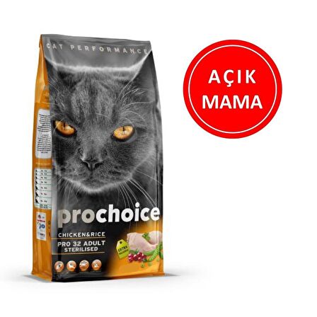 ProChoice Pro 32 Sterilised Tavuklu Kısır Kedi Maması 1 Kg AÇIK