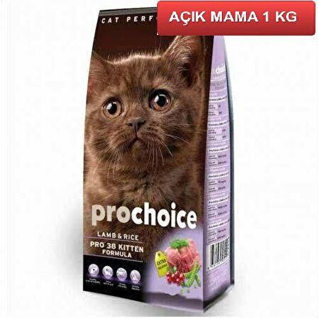 ProChoice Pro 38 Kitten Kuzu Etli Yavru Kedi Maması 1 Kg AÇIK