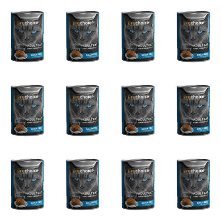 Prochoice Tahılsız Sardalya ve Hamsili Ezme Konserve Kedi Maması 400 Gr (12 Adet)