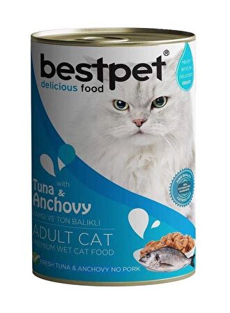 Bestpet Cat Wıth Tuna & Anchovy Gravy Kedi Konservesi 400 Gr.