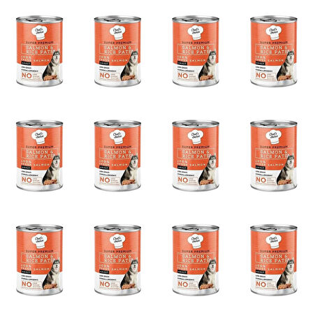 Chefs Choice Düşük Tahıllı Somonlu Pirinçli Ezme Köpek Konservesi 400 Gr (12 Adet)
