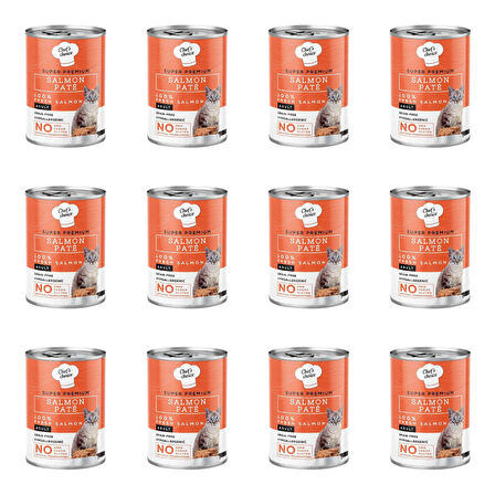 Chefs Choice Tahılsız Somonlu Ezme Kedi Konservesi 400 Gr (12 Adet)