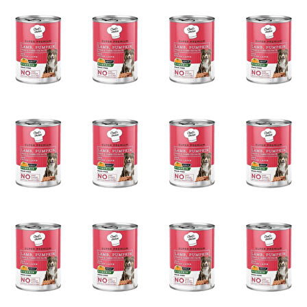 Chefs Choice Tahılsız Kuzulu Balkabaklı Ezme Konserve Köpek Maması 400 Gr (12 Adet)