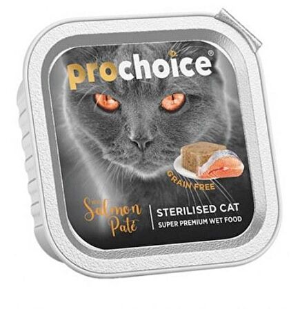 Pro Choice Sterilised Somonlu Kısırlaştırılmış Tahılsız Yaş Kedi Maması 100 Gr