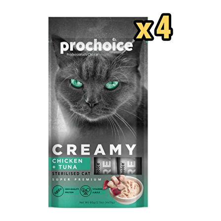 Creamy Tavuklu Ton Balıklı Likit Ödül 4X15 gr x 4 Adet