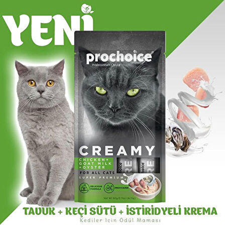 Prochoice Tavuk Kedi Sütü ve İstiridye Kedi Kreması 4x15 Gr