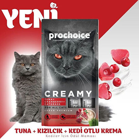 Prochoice Ton Balık Kızılcık ve Kedi Otlu Kedi Kreması 4x15 Gr