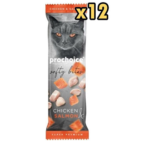 Prochoice Softy Bites Chicken & Salmon Kediler için Yumuşak Atıştırmalık 10 gr x 12 Adet