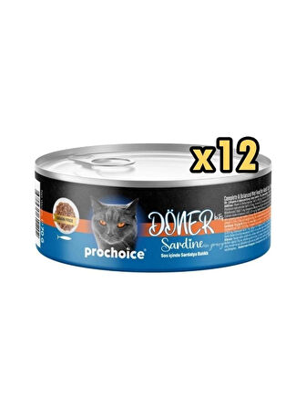Pro Choice Prochoice Döner Bites Sardalyalı Yetişkin Kedi Konservesi 70 gr x 12ADET