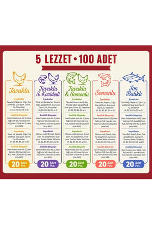 Royal Pet Krema Kedi Ödül Maması Karışık Paket 14 gr x 100 Adet