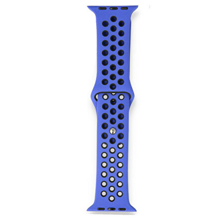 Apple Watch 42-44mm Silikon Kayış - Mavi/Siyah