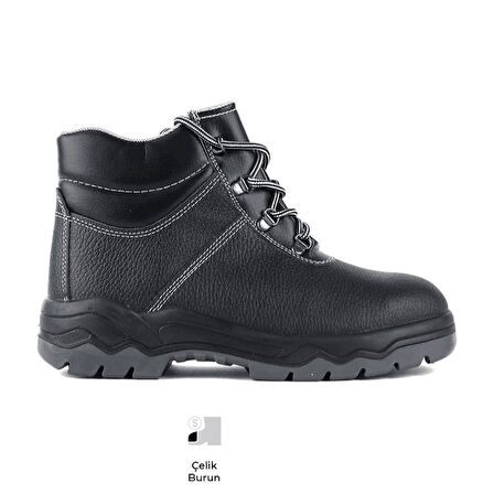 Mekap 072R S1 Deri Çelik Burunlu Bağcıklı İş Botu