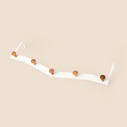 Simple Living 5'li Kapı Arkası Askı - Beyaz - 50x14x5 cm