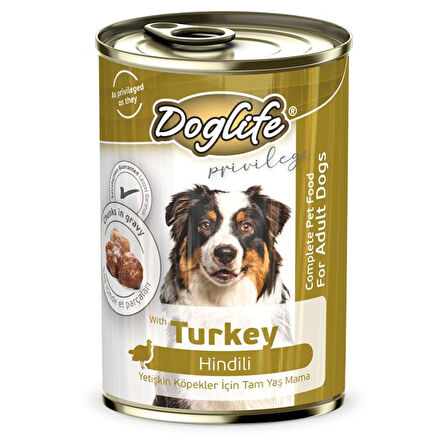 DLF15-Doglife Hindili Köpek Konserve 400 Gr