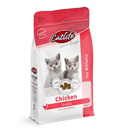 CLFD07-Catlife Tavuklu Yavru Kedi Maması 1 Kg