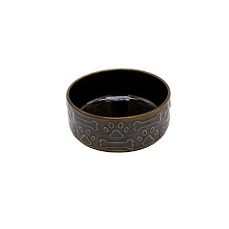 Design Seramik Köpek Mama ve Su Kabı Oksit Yeşil 12 Cm 250 Ml 