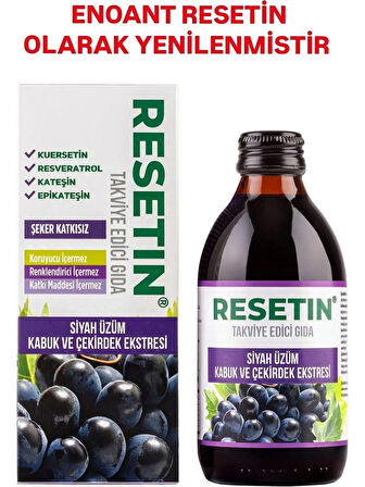 Enoant (Resetin) Siyah Üzüm Kabuk ve Çekirdek Ekstraktı Takviye Edici Gıda 250 ml