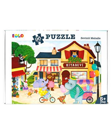 Eolo Sevimli Mahalle ve Havaalanı 4+ Yaş Orta Boy Puzzle 60 - 96 Parça