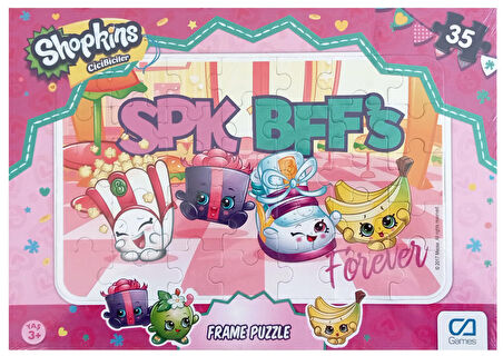 Shopkins Cicibiciler 35 parça frame  puzzle SPK BFFS Çocuk Puzzle