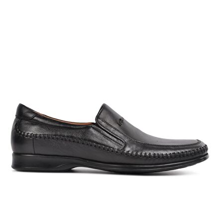 Forelli 10601 Siyah Hakiki Deri Erkek Slip On Ayakkabı