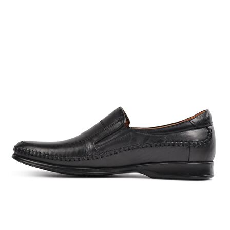 Forelli 10601 Siyah Hakiki Deri Erkek Slip On Ayakkabı