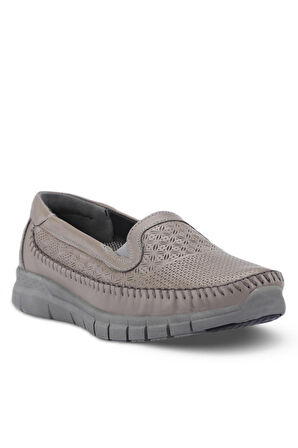 Forelli ETERNA-G Comfort Kadın Deri Ayakkabı Gri