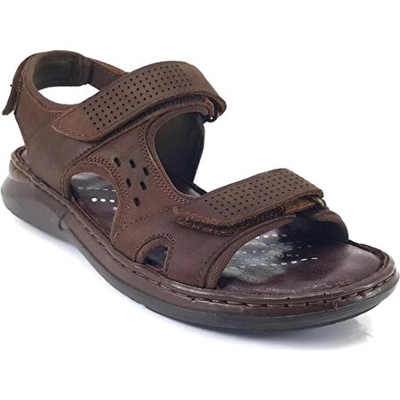 Forelli BRUCE 40526-G Kahve Erkek Yazlık Deri Comfort Sandalet