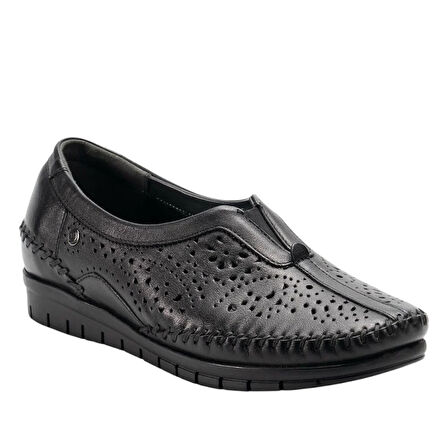 Forelli 23409-G Twin Siyah Kadın Comfort Deri Ayakkabı