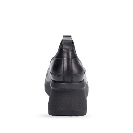 Forelli TANSU 27914-G Siyah Kadın Günlük Deri Comfort Ayakkabı