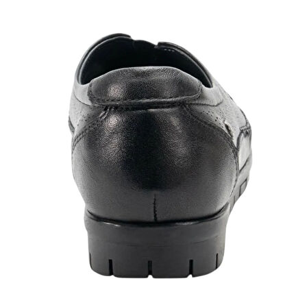 Forelli 23438-G Essel Siyah Kadın Comfort Deri Ayakkabı